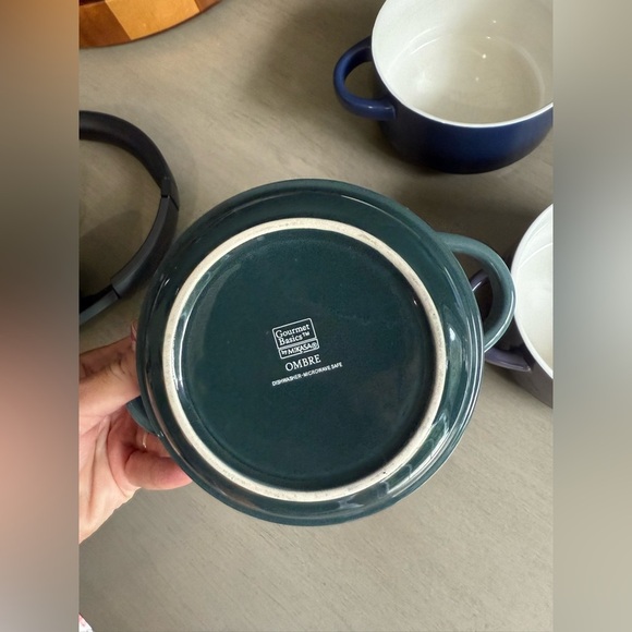 Mikasa Gourmet Basics Ombre Soup Bowls 5.25"x3.25" Small Bowl Crocks Purple Blue - Picture 5 of 13